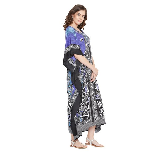 Gypsie Blu Women Floral Print Plus Size Kaftan Maxi Dress Night Gowns for Party - Picture 6 of 9